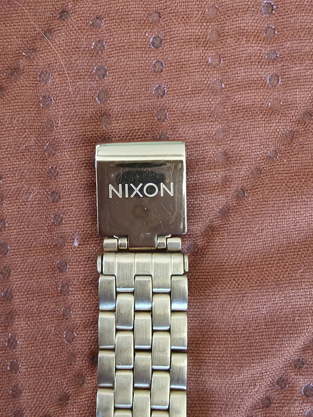 Nixon Men’s Gold-Tone Stainless Steel Watch with Lime Accents